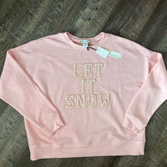 Cupcakes and Cashmere Let It Snow Pink Sweatshirt-Size Medium - Picture 1 of 8